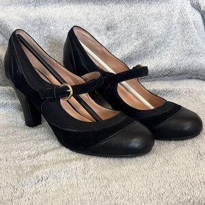 Journee Collection Black Mary Jane Heels with Strap